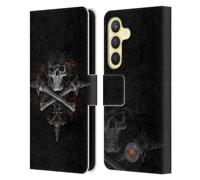 Head Case Designs sous Licence Officielle Anne Stokes Crâne Gothique Tribal Étui Portefeuille en Cuir Compatible avec Samsung Galaxy S24 5G