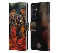 Head Case Designs sous Licence Officielle Anne Stokes Lave Dragons Étui Portefeuille en Cuir Compatible avec Samsung Galaxy A35 5G
