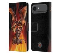 Head Case Designs sous Licence Officielle Anne Stokes Le Marteau de Dieu Dragons Gardiens Étui Portefeuille en Cuir Compatible avec Apple iPhone 17 Air