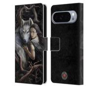 Head Case Designs sous Licence Officielle Anne Stokes Lien D'Âme Loups 2 Étui Portefeuille en Cuir Compatible avec Google Pixel 10 Pro XL