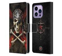 Head Case Designs sous Licence Officielle Anne Stokes Pirate Crâne Étui Portefeuille en Cuir Compatible avec Apple iPhone 14 Pro Max