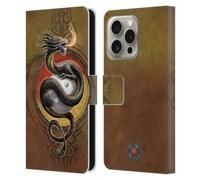 Head Case Designs sous Licence Officielle Anne Stokes Protecteur Yin Yang Dragons Gardiens Étui Portefeuille en Cuir Compatible avec Apple iPhone 16 Pro