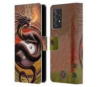 Head Case Designs sous Licence Officielle Anne Stokes Yin Yang Protecteur Dragons Étui Portefeuille en Cuir Compatible avec Samsung Galaxy A53 5G (2022)