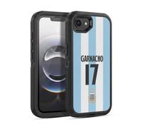Head Case Designs Sous Licence Officielle Argentina National Football Team Alejandro Garnacho 2024/25 Player Home Kit 1st Group Étui Antichoc Ultra-Blindé Compatible avec Apple iPhone 16e / iPhone 17e