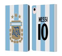 Head Case Designs Sous Licence Officielle Argentina National Football Team Lionel Messi Maillot Domicile Joueur 2024/25 1er Groupe Étui Portefeuille en Cuir Compatible avec Apple iPad mini (2021/2024)