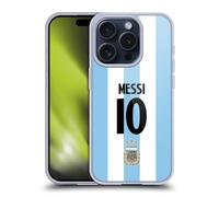 Head Case Designs sous Licence Officielle Argentina National Football Team Lionel Messi Maillot Domicile Joueur 2024/25 1er Groupe Coque en Gel Compatible avec Apple iPhone 15 Pro Et MagSafe