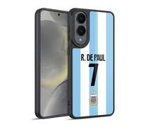 Head Case Designs sous Licence Officielle Argentina National Football Team Rodrigo de Paul 2024/25 Player Home Kit 1st Group Coque en Gel renforcée Compatible avec Samsung Galaxy S25 Edge