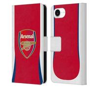 Head Case Designs sous Licence Officielle Arsenal FC Accueil Kit 2024/25 Étui Portefeuille en Cuir Compatible avec Apple iPhone 16e