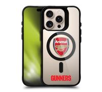 Head Case Designs sous Licence Officielle Arsenal FC Blason Icône de Logo Black Shockproof Bumper Case [Military Grade Protection] Compatible with Apple iPhone 16 Pro and Compatible with MagSafe