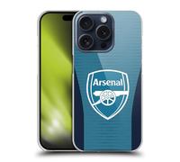 Head Case Designs sous Licence Officielle Arsenal FC Bleu Modèles D'entraînement Coque Dure pour l'arrière Compatible avec Apple iPhone 15 Pro