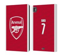 Head Case Designs sous Licence Officielle Arsenal FC Bukayo Saka 2025/26 Joueurs Home Kit Étui Portefeuille en Cuir Compatible avec Apple iPad Pro 11 M4 2024