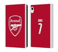 Head Case Designs sous Licence Officielle Arsenal FC Bukayo Saka 2025/26 Joueurs Home Kit Étui Portefeuille en Cuir Compatible avec Apple iPad Mini (2021/2024)