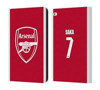 Head Case Designs sous Licence Officielle Arsenal FC Bukayo Saka 2025/26 Joueurs Home Kit Étui Portefeuille en Cuir Compatible avec Apple iPad Air 2 (2014)
