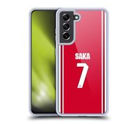 Head Case Designs Sous Licence Officielle Arsenal FC Bukayo Saka 2026/27 Players Home Kit 1st Group Coque en Gel [Qualité Militaire] Compatible Avec Samsung Galaxy S21 FE 5G Et Compatible Avec MagSafe