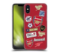Head Case Designs sous Licence Officielle Arsenal FC Collage Logos Coque Dure pour l'arrière Compatible avec Apple iPhone X/iPhone XS
