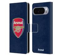 Head Case Designs sous Licence Officielle Arsenal FC Couleur Pleine Bleue Crête 2 Étui Portefeuille en Cuir Compatible avec Google Pixel 10 Pro XL