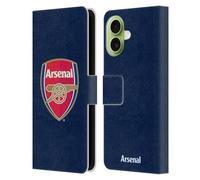 Head Case Designs sous Licence Officielle Arsenal FC Couleur Pleine Bleue Crête 2 Étui Portefeuille en Cuir Compatible avec Apple iPhone 17