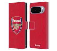 Head Case Designs sous Licence Officielle Arsenal FC Couleur Pleine Rouge Crête 2 Étui Portefeuille en Cuir Compatible avec Google Pixel 10 Pro XL