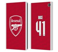 Head Case Designs sous Licence Officielle Arsenal FC Declan Rice 2025/26 Joueurs Home Kit Étui Portefeuille en Cuir Compatible avec Amazon Fire Max 11 2023