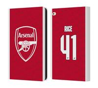 Head Case Designs sous Licence Officielle Arsenal FC Declan Rice 2025/26 Joueurs Home Kit Étui Portefeuille en Cuir Compatible avec Apple iPad Air 2 (2014)