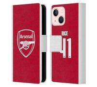 Head Case Designs sous Licence Officielle Arsenal FC Declan Rice 2025/26 Joueurs Home Kit Étui Portefeuille en Cuir Compatible avec Apple iPhone 13 Mini