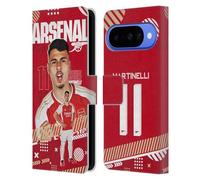 Head Case Designs sous Licence Officielle Arsenal FC Gabriel 2023/24 Première Équipe Étui Portefeuille en Cuir Compatible avec Google Pixel 10