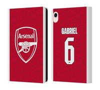 Head Case Designs sous Licence Officielle Arsenal FC Gabriel Magalhães 2025/26 Joueurs Home Kit Étui Portefeuille en Cuir Compatible avec Apple iPad Mini (2021/2024)