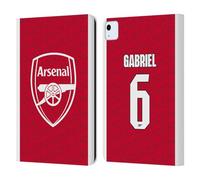 Head Case Designs sous Licence Officielle Arsenal FC Gabriel Magalhães 2025/26 Joueurs Home Kit Étui Portefeuille en Cuir Compatible avec Apple iPad Air 11 2020/2022/2024/2025