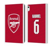 Head Case Designs sous Licence Officielle Arsenal FC Gabriel Magalhães 2025/26 Joueurs Home Kit Étui Portefeuille en Cuir Compatible avec Apple iPad 10.9 2022/2025