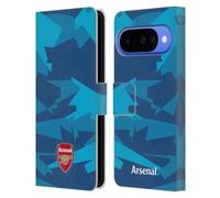 Head Case Designs sous Licence Officielle Arsenal FC Géométrique Bleu Crête Et Logo Gunners Étui Portefeuille en Cuir Compatible avec Google Pixel 10