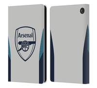 Head Case Designs sous Licence Officielle Arsenal FC Gris Modèles D'entraînement Étui Portefeuille en Cuir Compatible avec Amazon Fire 7 2022