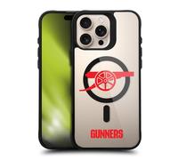 Head Case Designs sous Licence Officielle Arsenal FC Gunners Oversize Icône de Logo Black Shockproof Bumper Case [Military Grade] Compatible with Apple iPhone 16 Pro Max and Compatible with MagSafe