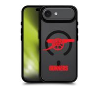 Head Case Designs sous Licence Officielle Arsenal FC Gunners Oversize Icône de Logo Black Shockproof Bumper Case [Military Grade] Compatible with Apple iPhone 17 Air and Compatible with MagSafe