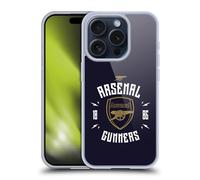 Head Case Designs sous Licence Officielle Arsenal FC Gunners Tipografie Coque en Gel [Protection de Qualité Militaire] Compatible avec Apple iPhone 15 Pro Et Compatible avec MagSafe