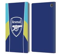 Head Case Designs sous Licence Officielle Arsenal FC Jaune Bleu Modèles D'entraînement Étui Portefeuille en Cuir Compatible avec Amazon Fire Max 11 2023