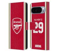 Head Case Designs sous Licence Officielle Arsenal FC Kai Havertz 2023/24 Joueurs Home Kit Étui Portefeuille en Cuir Compatible avec Google Pixel 10 Pro XL