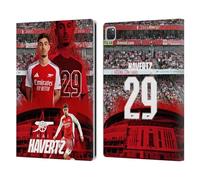 Head Case Designs sous Licence Officielle Arsenal FC Kai Havertz 2024/25 Première Équipe Étui Portefeuille en Cuir Compatible avec Apple iPad Pro 12.9 2020/2021/2022