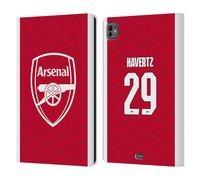 Head Case Designs sous Licence Officielle Arsenal FC Kai Havertz 2025/26 Joueurs Home Kit Étui Portefeuille en Cuir Compatible avec Apple iPad Pro 11 M4 2024