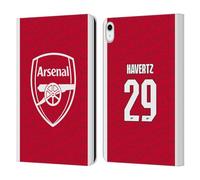 Head Case Designs sous Licence Officielle Arsenal FC Kai Havertz 2025/26 Joueurs Home Kit Étui Portefeuille en Cuir Compatible avec Apple iPad 10.9 2022/2025