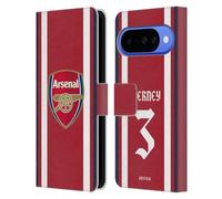 Head Case Designs sous Licence Officielle Arsenal FC Kieran Tierney 2021/22 Joueurs Home Kit Étui Portefeuille en Cuir Compatible avec Google Pixel 10