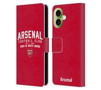 Head Case Designs sous Licence Officielle Arsenal FC Kings of North London Tipografie Étui Portefeuille en Cuir Compatible avec Apple iPhone 17