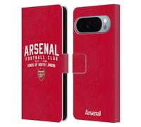 Head Case Designs sous Licence Officielle Arsenal FC Kings of North London Tipografie Étui Portefeuille en Cuir Compatible avec Google Pixel 10 Pro XL