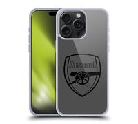 Head Case Designs sous Licence Officielle Arsenal FC Logo Noir Crête 2 Coque en Gel [Protection de Qualité Militaire] Compatible avec Apple iPhone 15 Pro Max