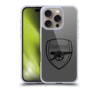 Head Case Designs sous Licence Officielle Arsenal FC Logo Noir Crête 2 Coque en Gel [Protection de Qualité Militaire] Compatible avec Apple iPhone 16 Pro Et Compatible avec MagSafe