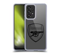 Head Case Designs sous Licence Officielle Arsenal FC Logo Noir Crête 2 Coque en Gel [Protection de Qualité Militaire] Compatible avec Galaxy A33 5G (2022)