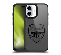Head Case Designs Sous Licence Officielle Arsenal FC Logo Noir Crête 2 Coque en gel renforcée [Protection de Qualité Militaire] Compatible avec Apple iPhone 16