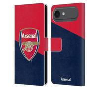 Head Case Designs sous Licence Officielle Arsenal FC Logo Rouge Et Bleu Crête 2 Étui Portefeuille en Cuir Compatible avec Apple iPhone 17 Air