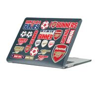 Head Case Designs sous Licence Officielle Arsenal FC Logos and Iconic Quotes Assorted Art Coque Noir Pailleté Compatible avec MacBook Air 13.6" M2 A2681/M3 A3113/M4 A3240 2022/2024/2025