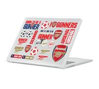 Head Case Designs sous Licence Officielle Arsenal FC Logos and Iconic Quotes Assorted Art Coque Transparent Pailleté Compatible avec MacBook Air 13.6" M2 A2681/M3 A3113/M4 A3240 2022/2024/2025
