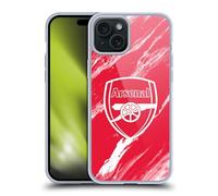 Head Case Designs sous Licence Officielle Arsenal FC Marbre Rouge Crête Modèles Coque en Gel [Protection de Qualité Militaire] Compatible avec Apple iPhone 15 Plus